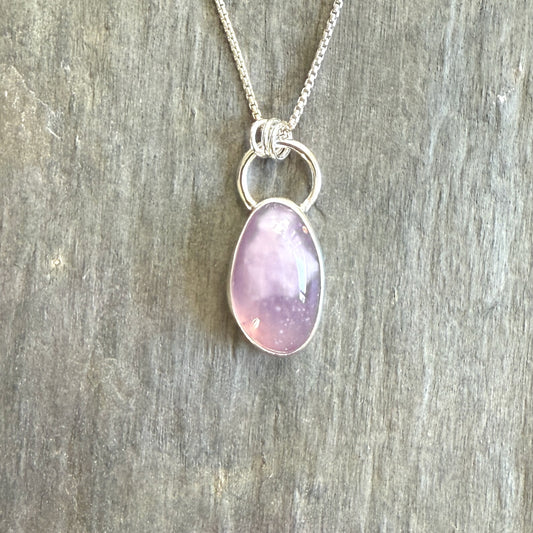 Holley Blue Plume Agate Pendant Necklace