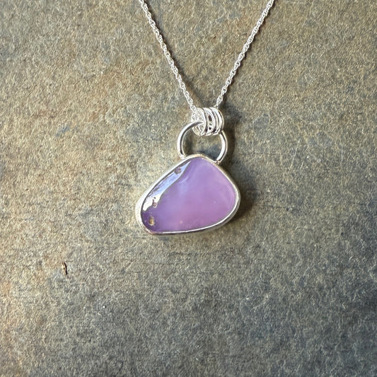 Pale Triangular Holley Blue Pendant Necklace