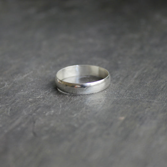 Sterling Silver Plain Narrow Low Dome Ring
