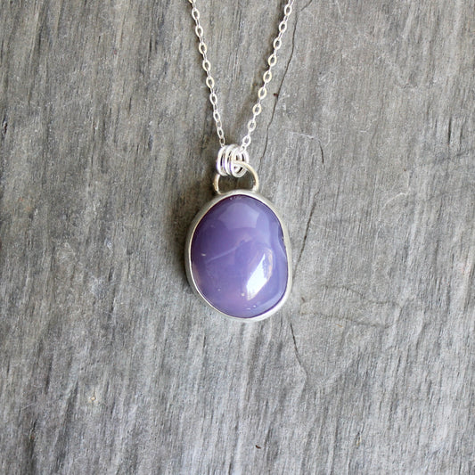 Chunky Dark Holly Blue Pendant Necklace