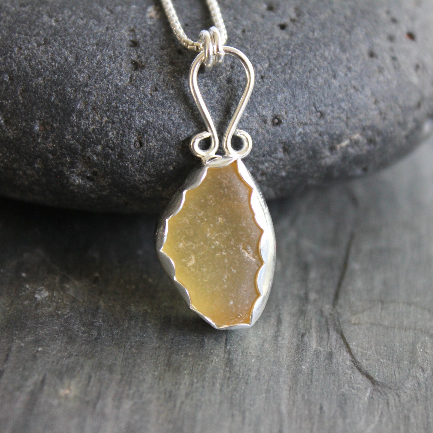 Rare Yellow Sea Glass Necklace
