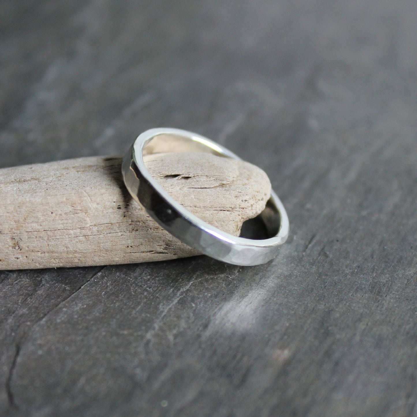 Sterling Silver Hammered Comfort Ring - AccentYourself