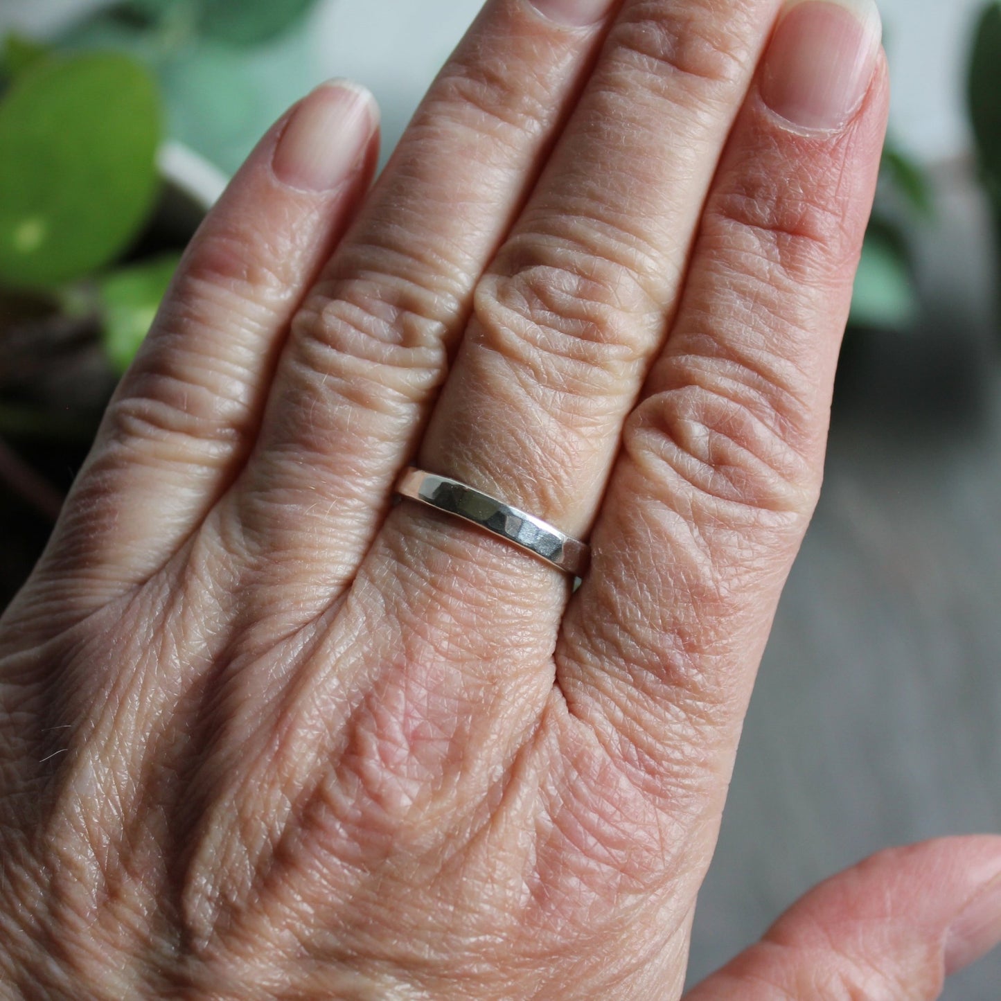 Sterling Silver Hammered Comfort Ring - AccentYourself
