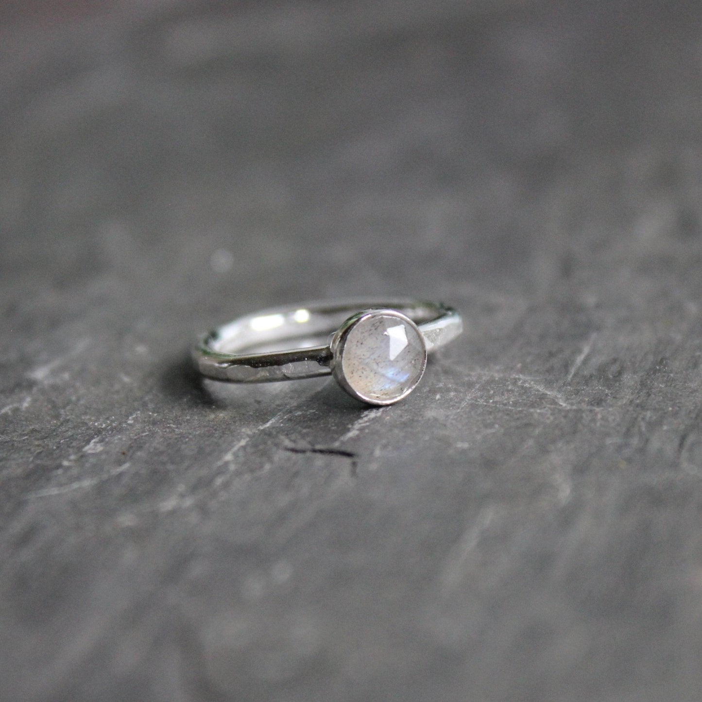 Sterling Silver Labradorite Stacking Ring - AccentYourself