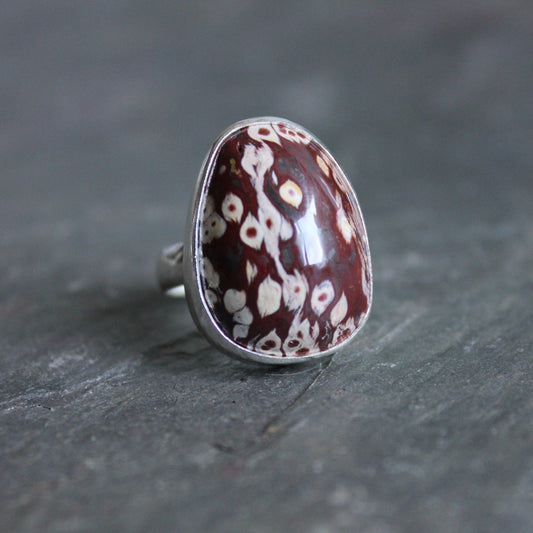 Large Oregon Red Jasper Chunky Statement Ring - AccentYourself