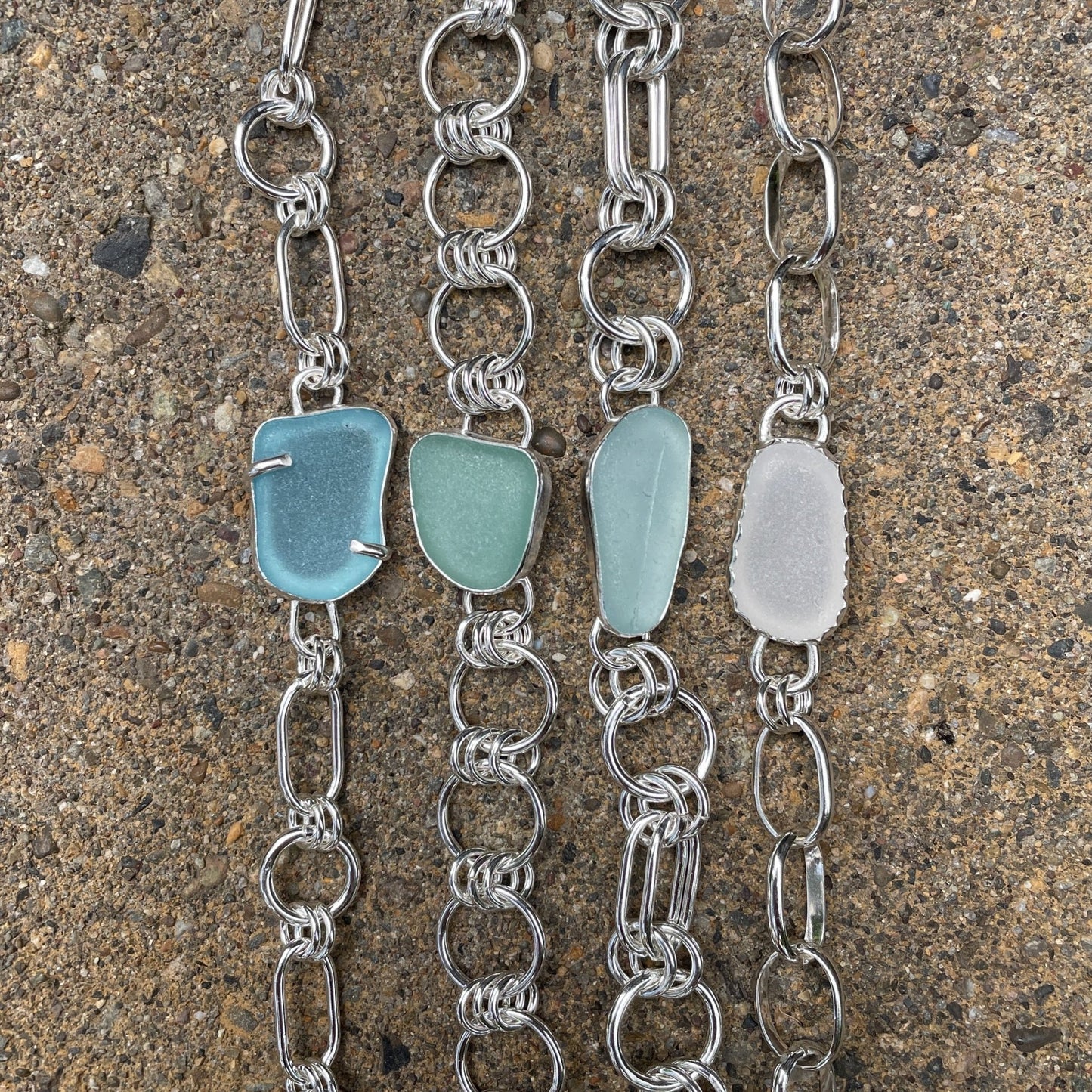Light Blue Sea Glass Bracelet - AccentYourself