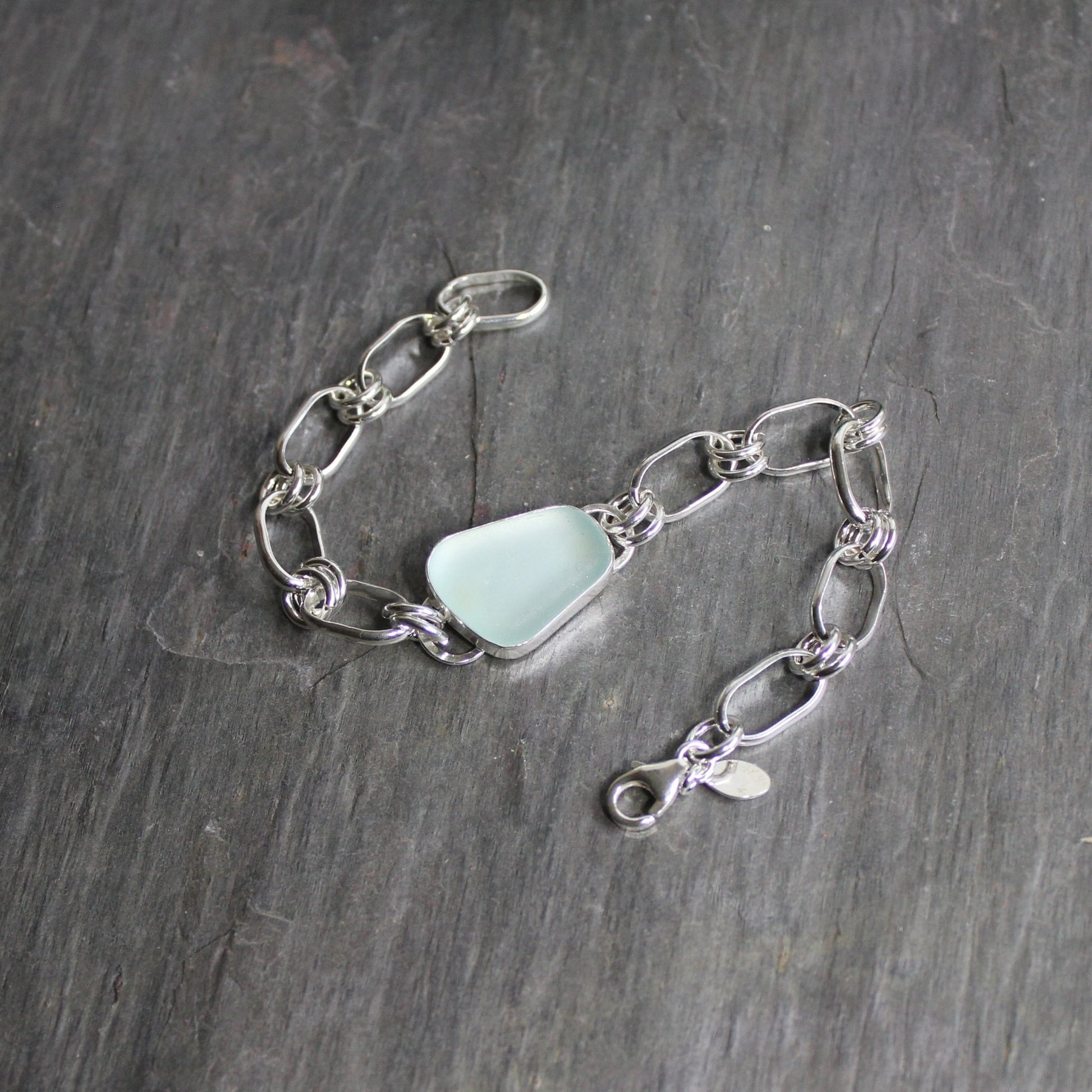 Light Blue Sea Glass Bracelet - AccentYourself