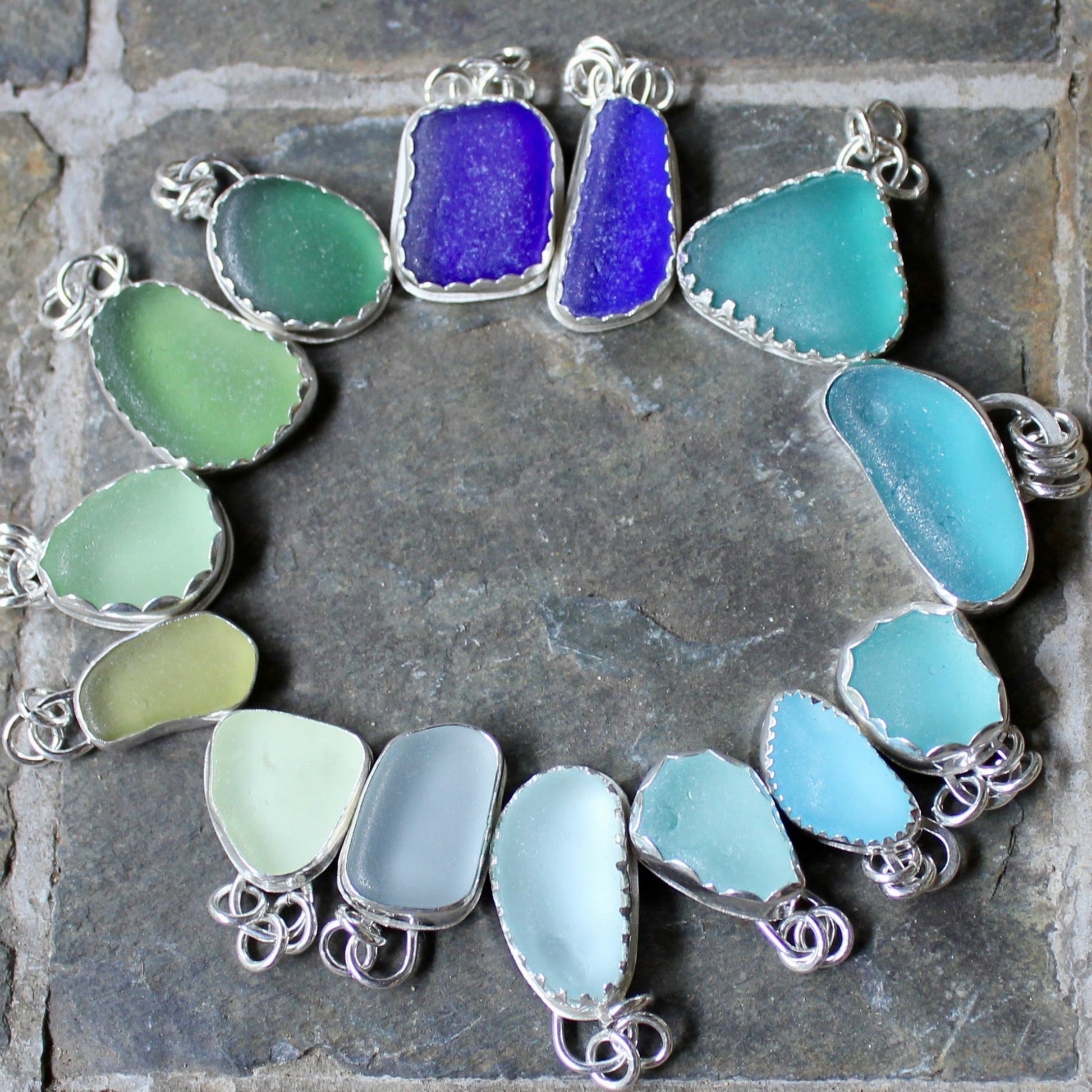 Olive Green Sea Glass Necklace - AccentYourself