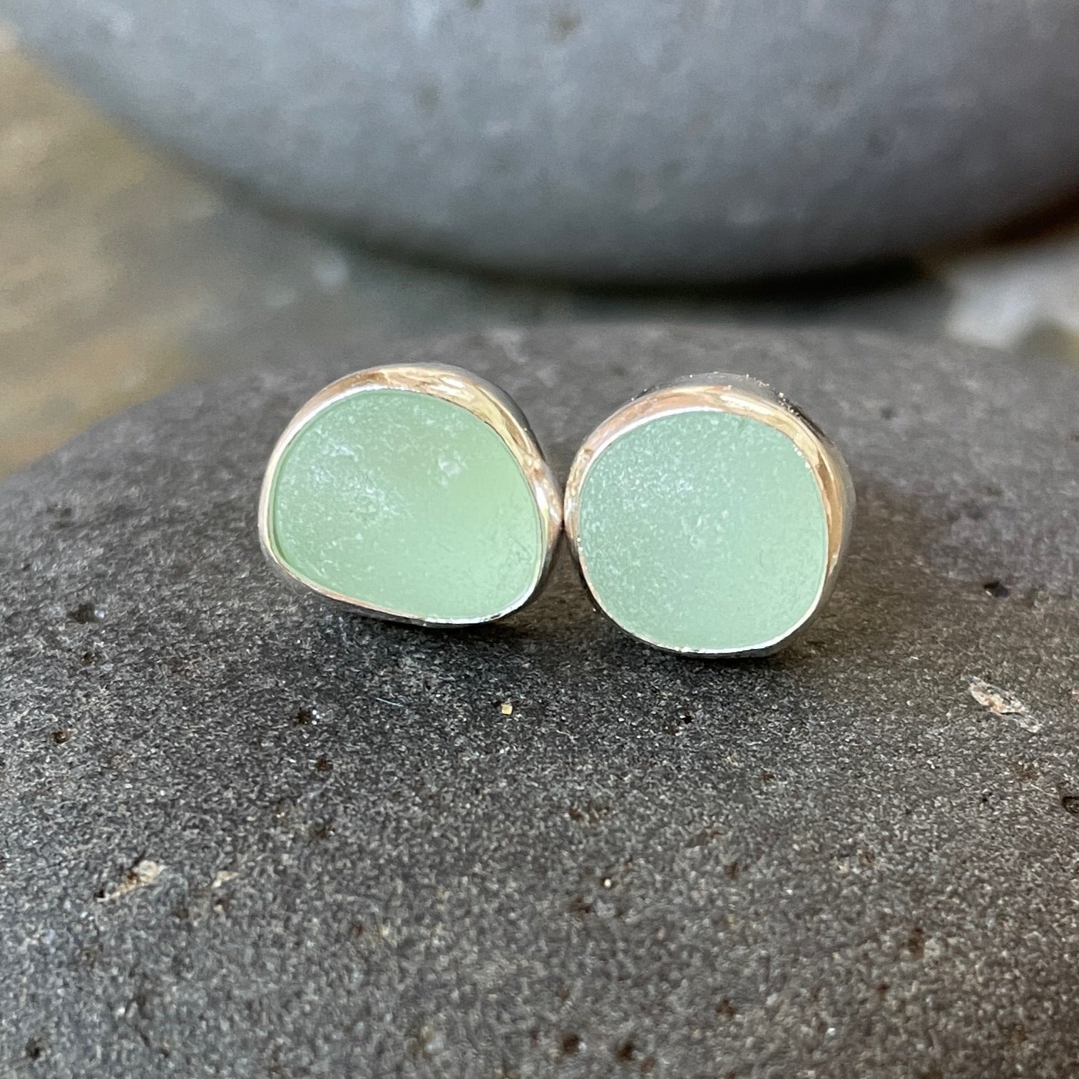 Sea Foam Green Sea Glass Earrings - AccentYourself
