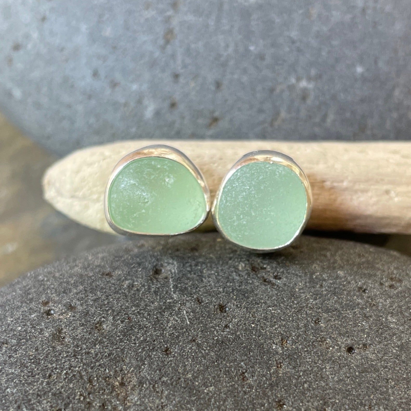 Sea Foam Green Sea Glass Earrings - AccentYourself