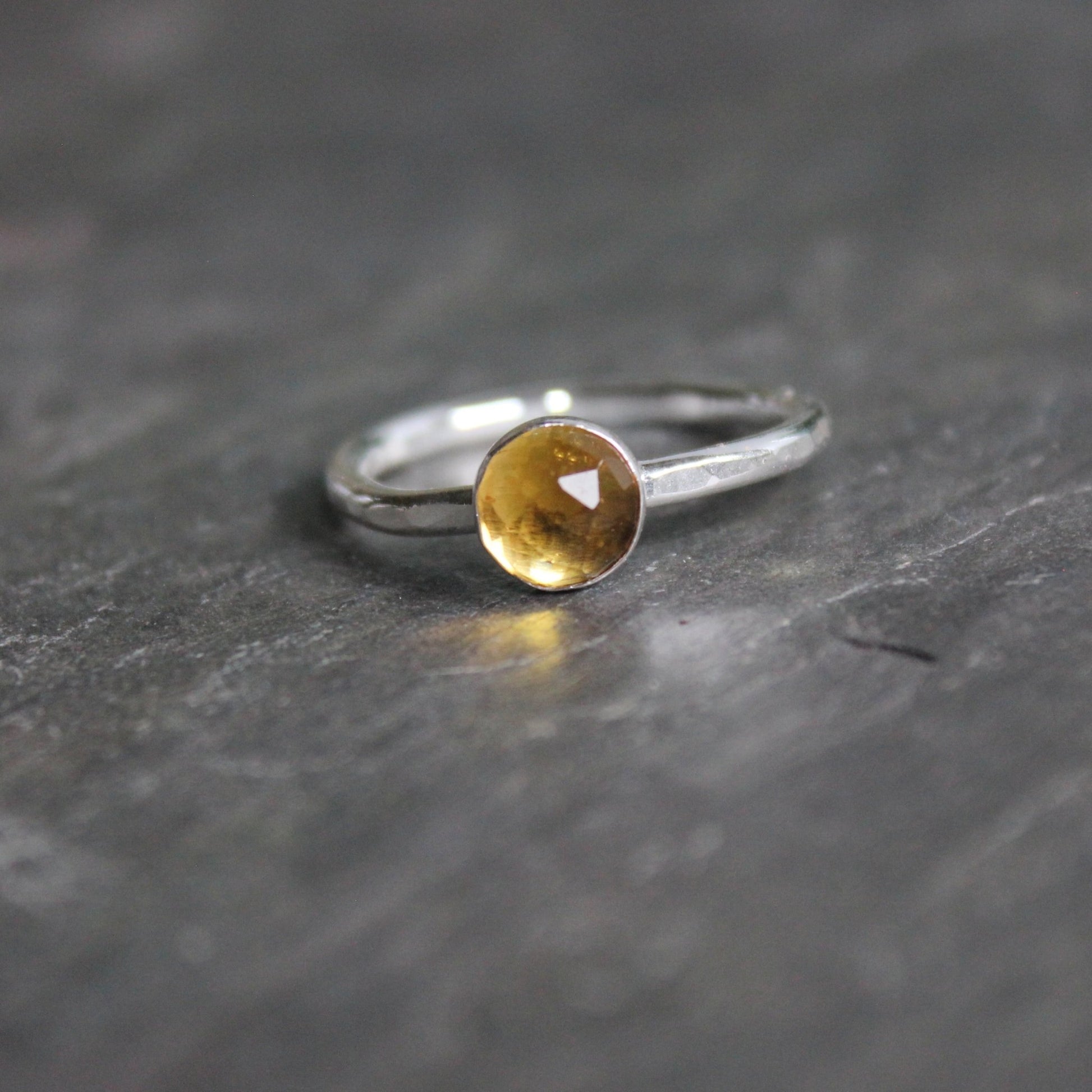 Sterling Silver Citrine Stacking Ring - AccentYourself
