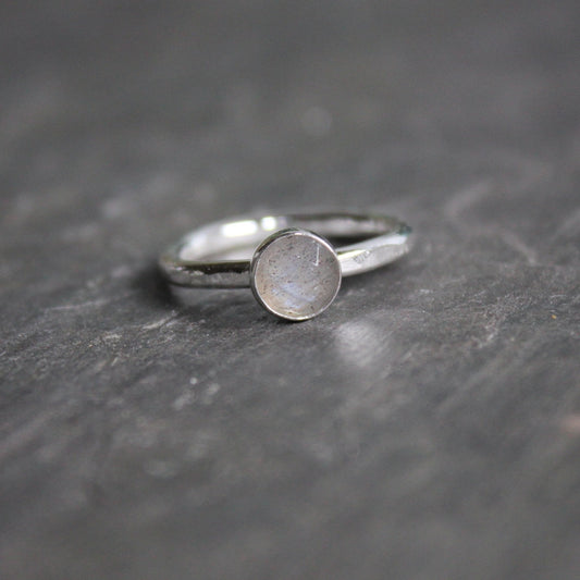 Sterling Silver Labradorite Stacking Ring - AccentYourself