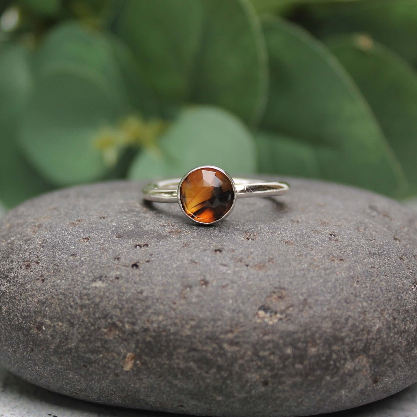 Sterling Silver Montana Agate Stacking Ring - AccentYourself