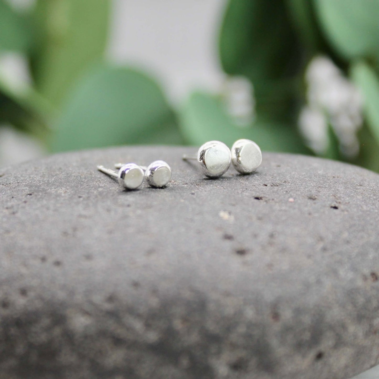 Tiny Recycled Sterling Silver Stud Earrings - AccentYourself