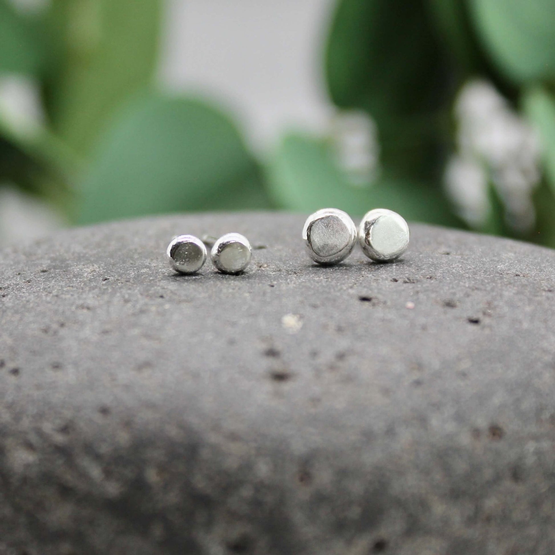 Tiny Recycled Sterling Silver Stud Earrings - AccentYourself