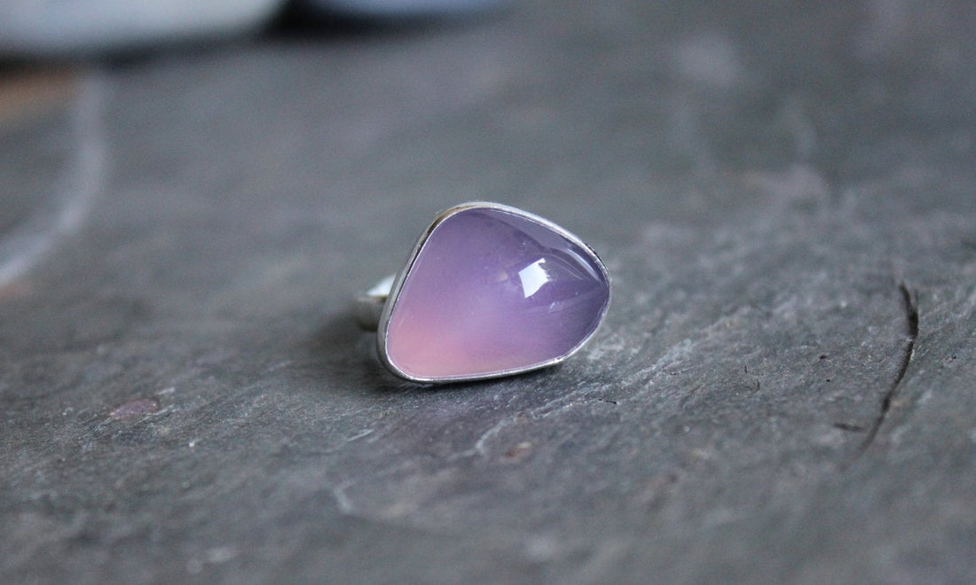 Holley Blue agate statement ring handmade by Will Macy of Accent Yourself in Corvallis, OR.