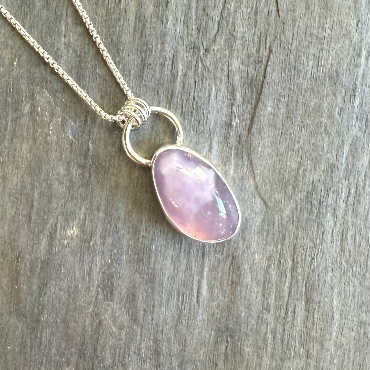 Holley Blue Plume Agate Pendant Necklace