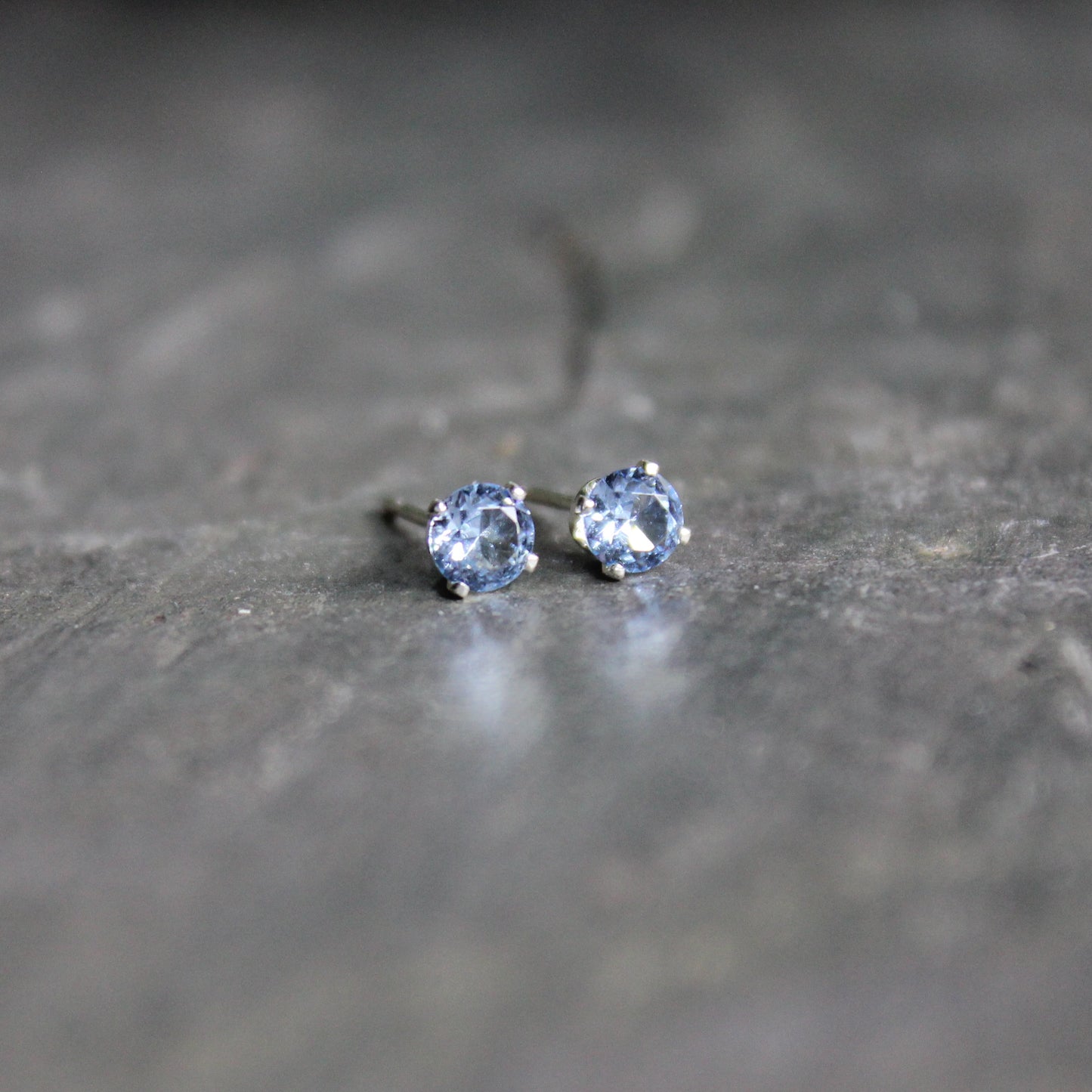 4mm Sterling Silver Aquamarine Stud Earrings