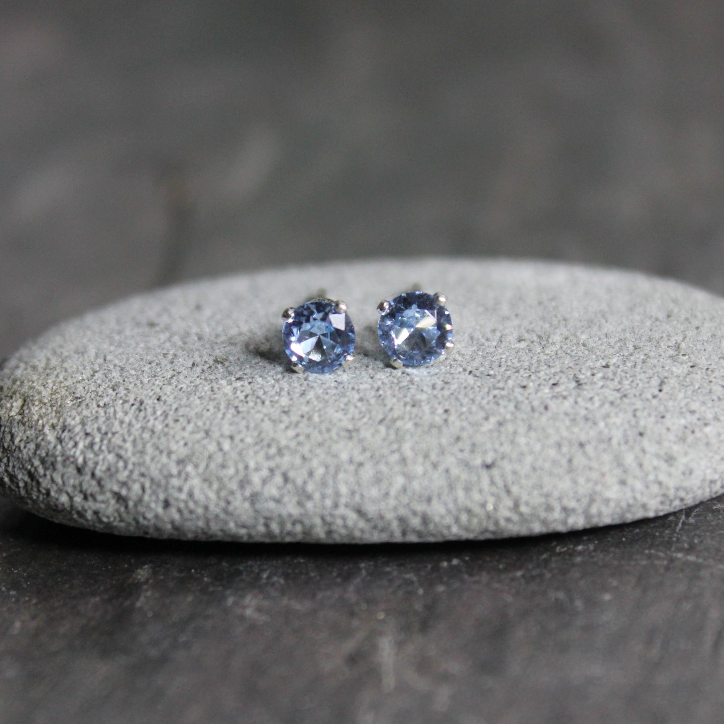 4mm Sterling Silver Aquamarine Stud Earrings