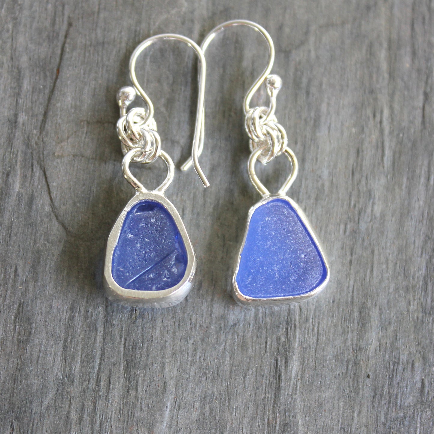 Cobalt Blue Dangly Sea Glass Earrings