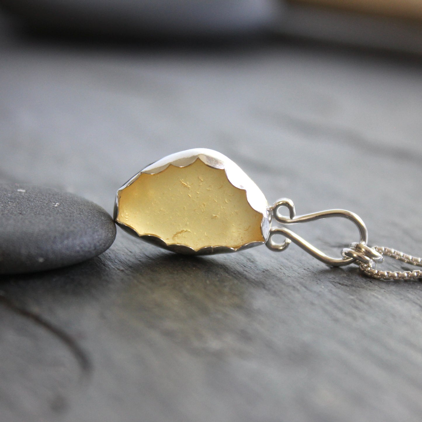 Rare Yellow Sea Glass Necklace