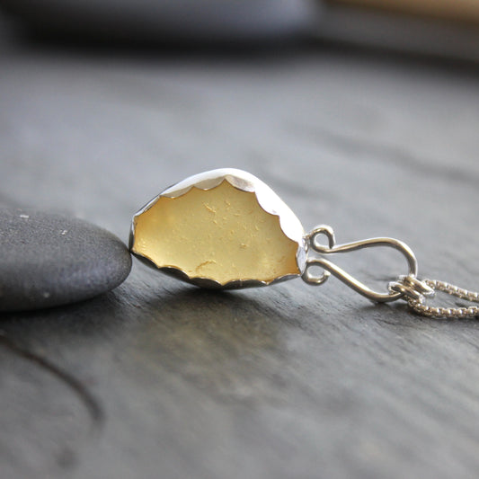 Rare Yellow Sea Glass Necklace