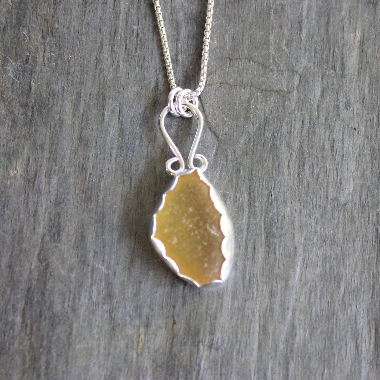 Rare Yellow Sea Glass Necklace