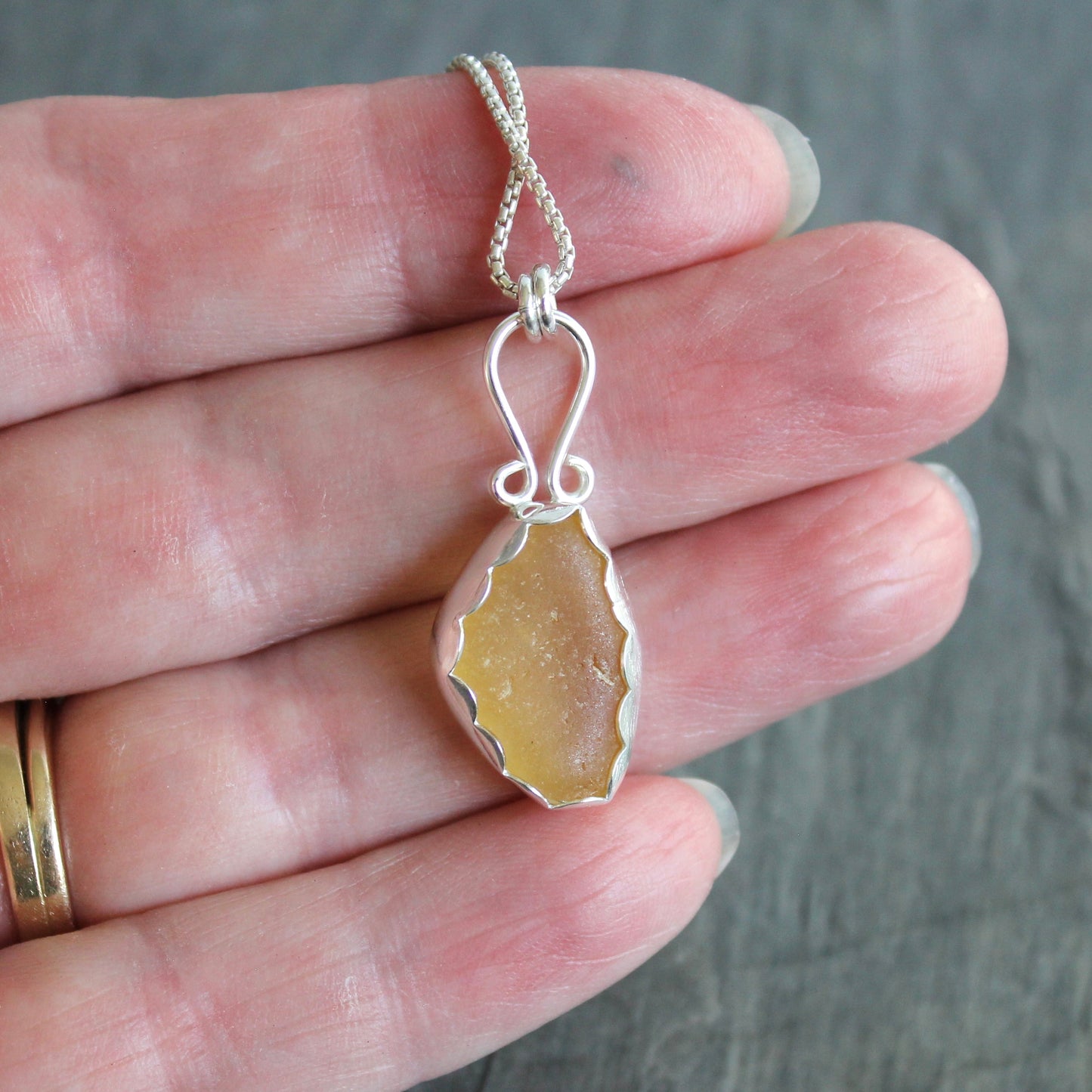 Rare Yellow Sea Glass Necklace