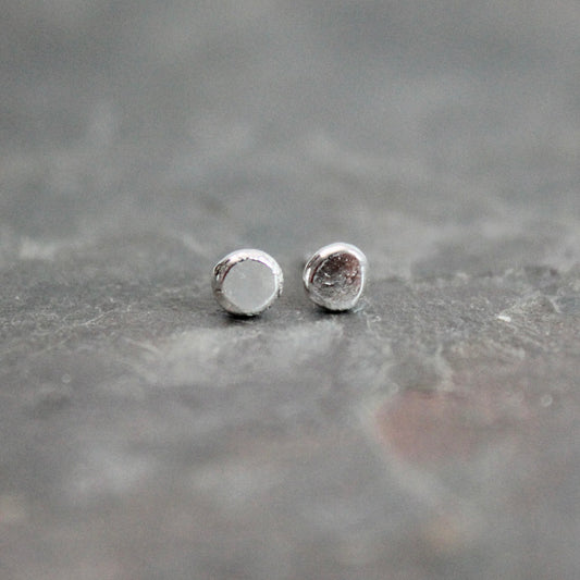 Tiny Recycled Sterling Silver Stud Earrings