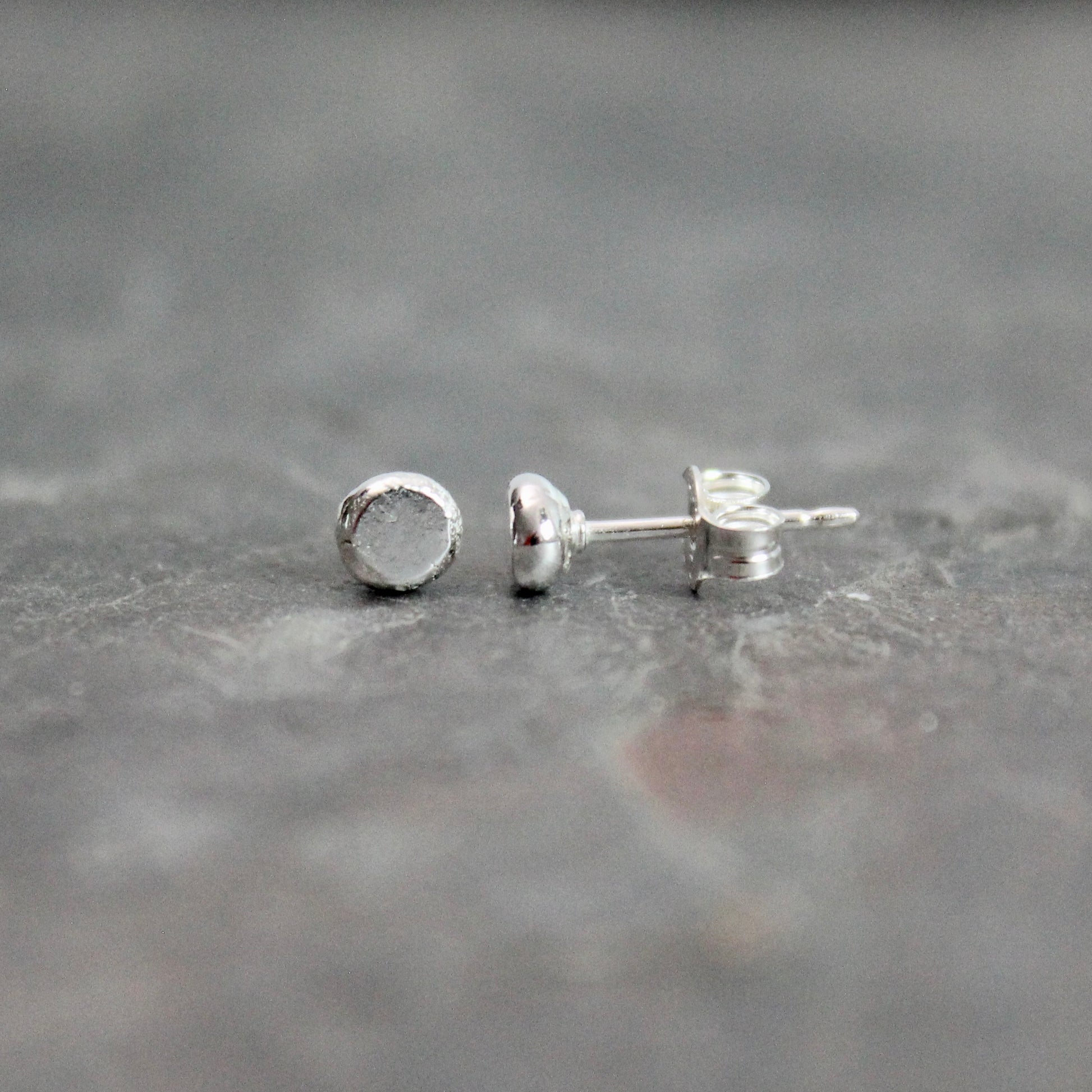 Tiny Recycled Sterling Silver Stud Earrings