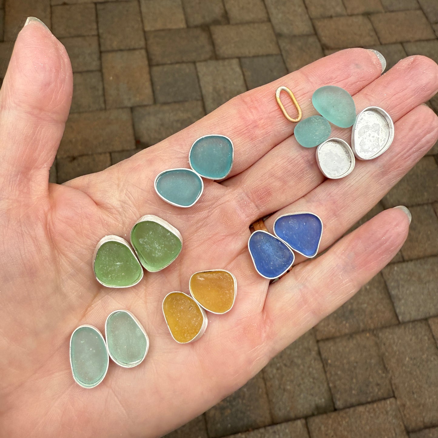 Cobalt Blue Dangly Sea Glass Earrings