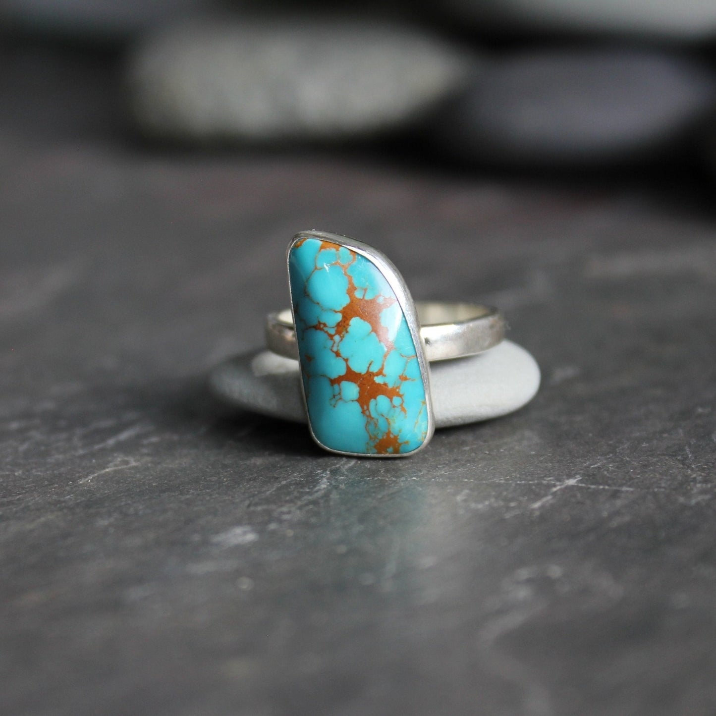 Asymmetrical Turquoise Statement Ring - AccentYourself