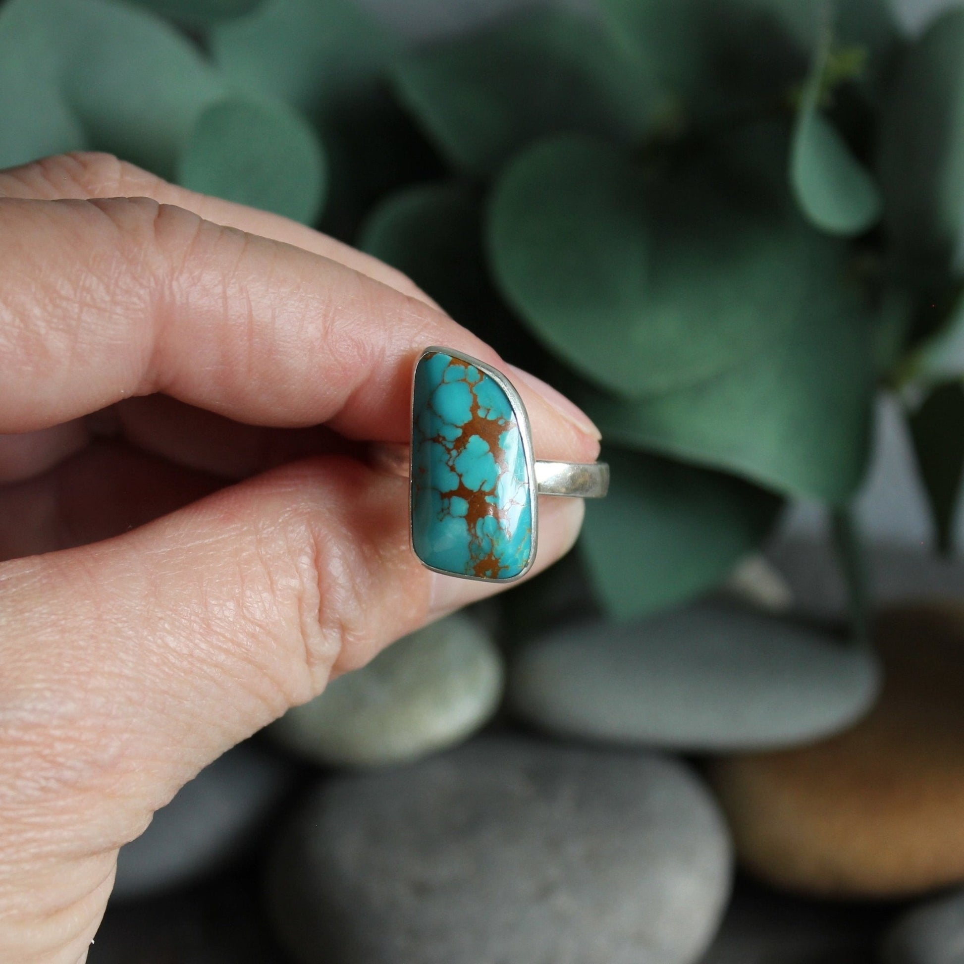 Asymmetrical Turquoise Statement Ring - AccentYourself