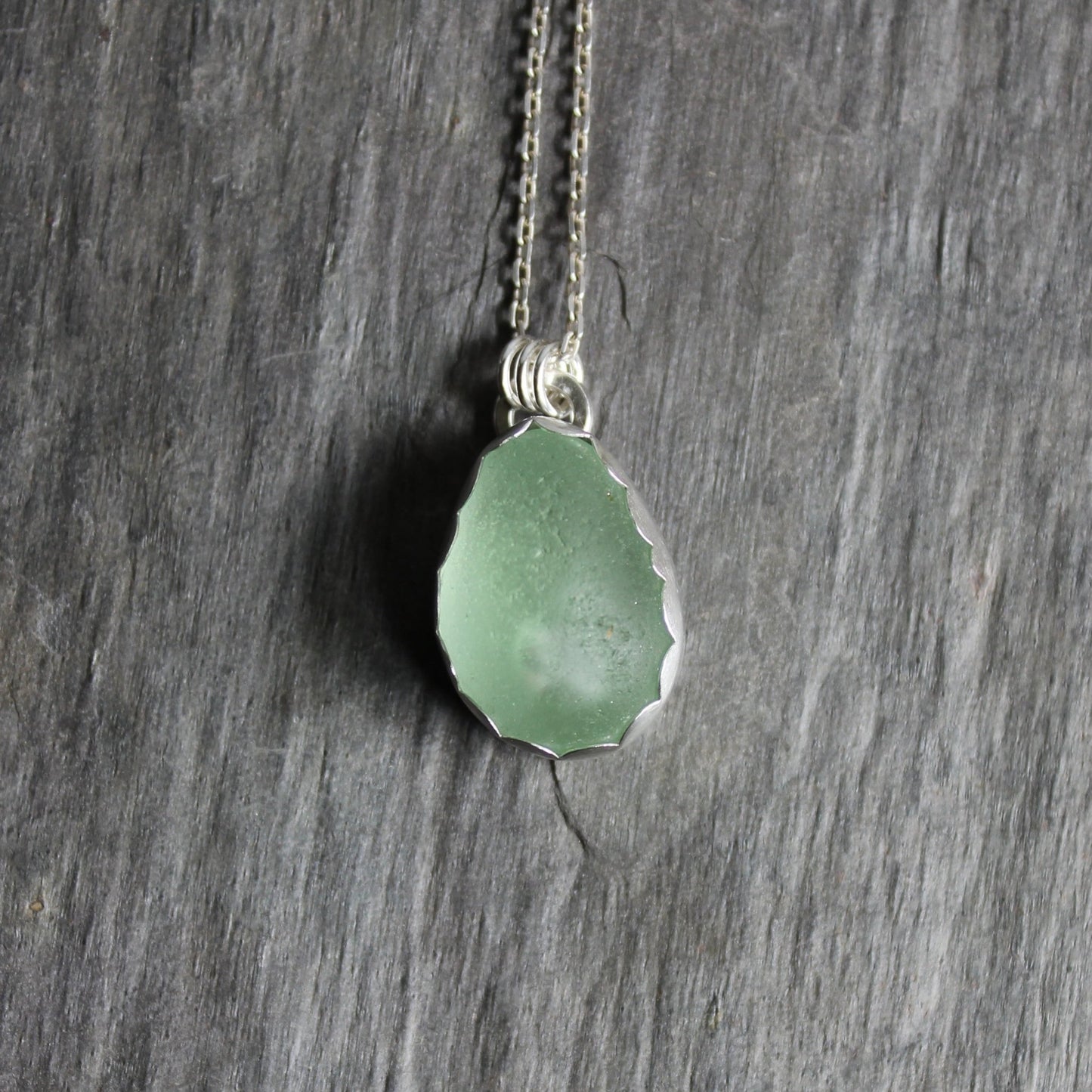 Chunky Sea Foam Green Sea Glass Necklace - AccentYourself