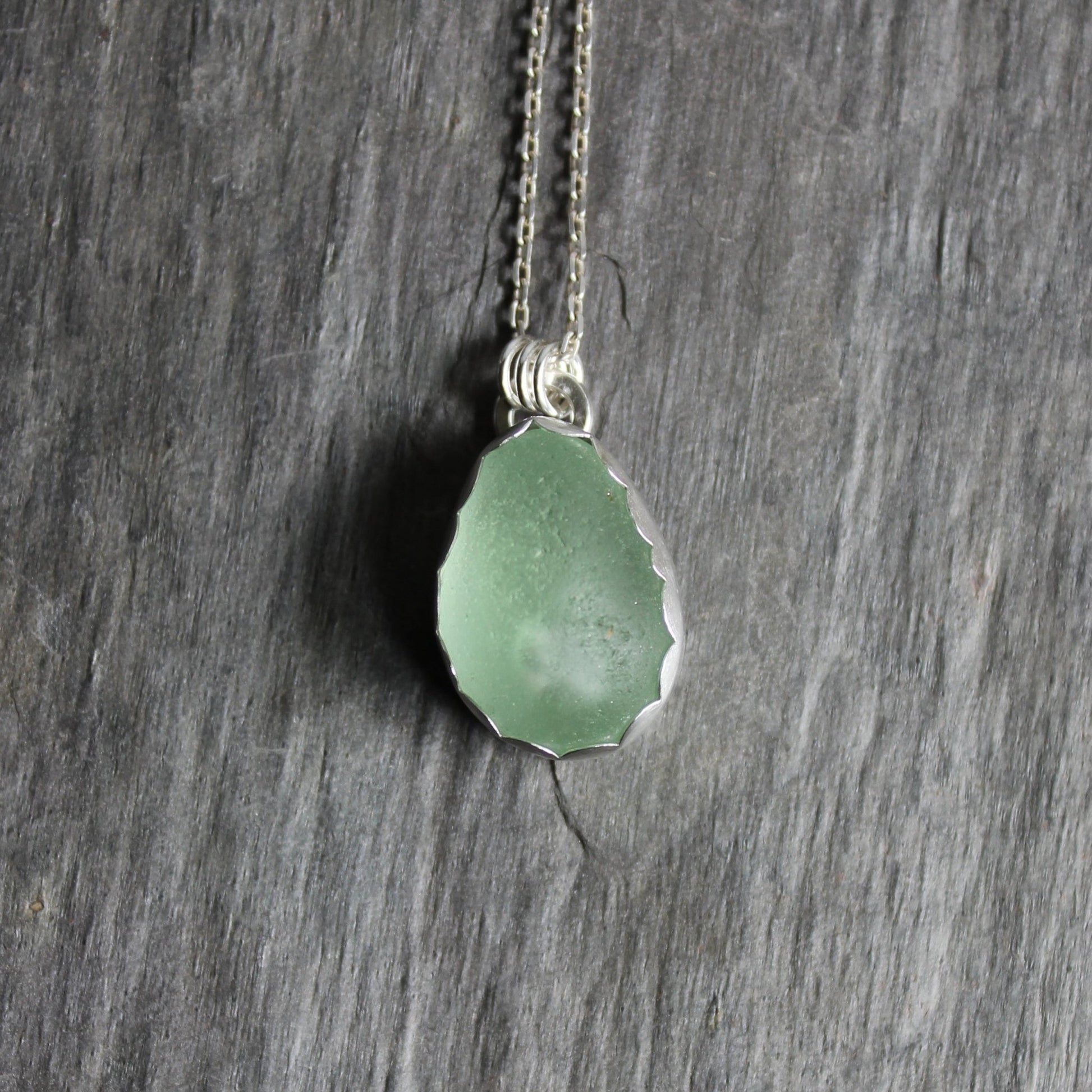 Chunky Sea Foam Green Sea Glass Necklace - AccentYourself