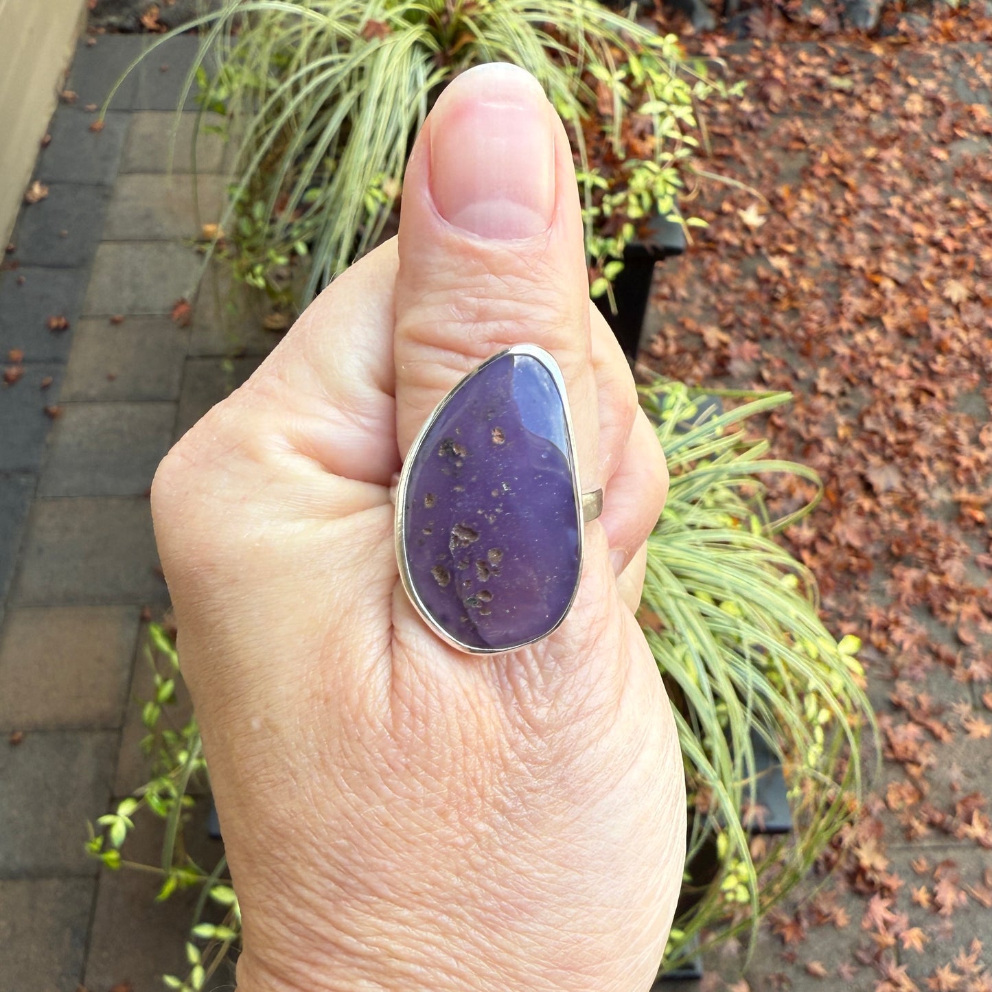 sterling silver holley blue agate ring size 12