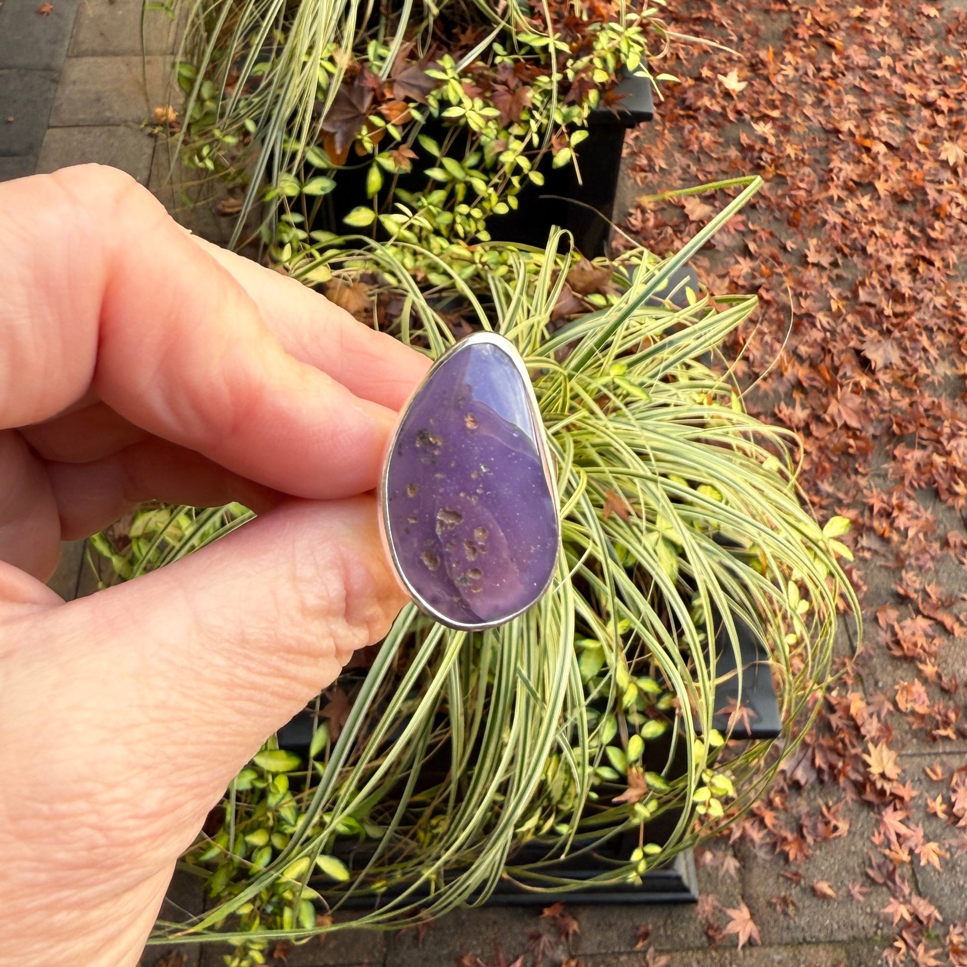 sterling silver holley blue agate ring size 12