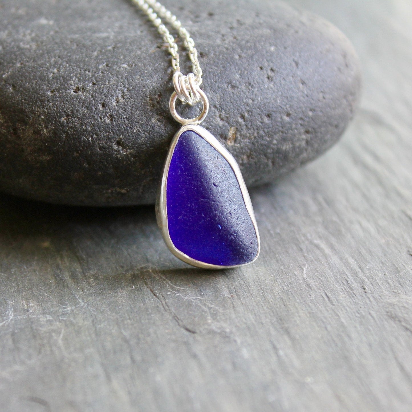 Cobalt Blue Sea Glass Necklace - AccentYourself