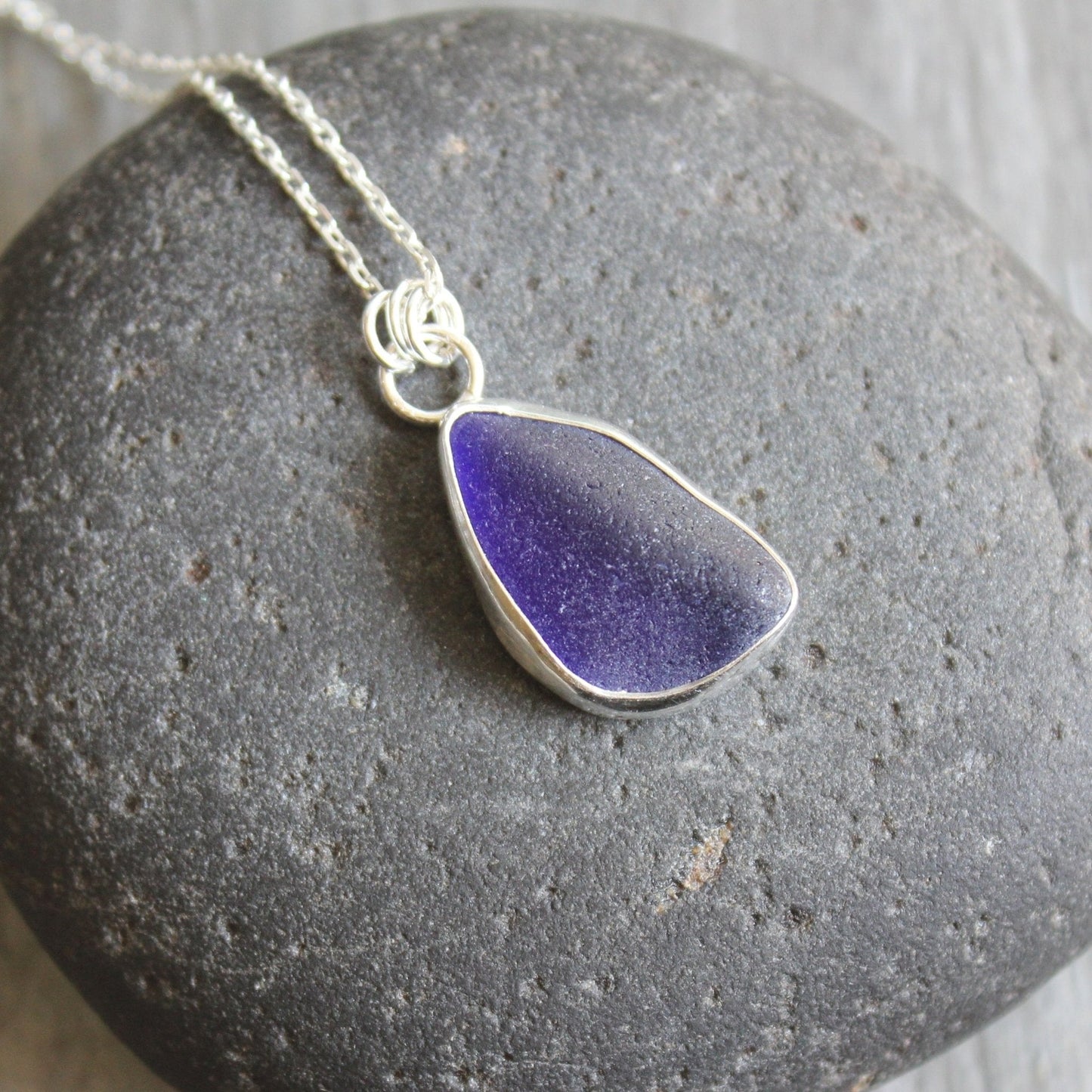 Cobalt Blue Sea Glass Necklace - AccentYourself