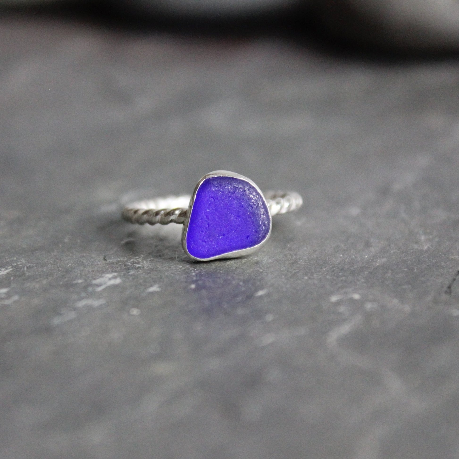 Cobalt Blue Sea Glass Ring - AccentYourself