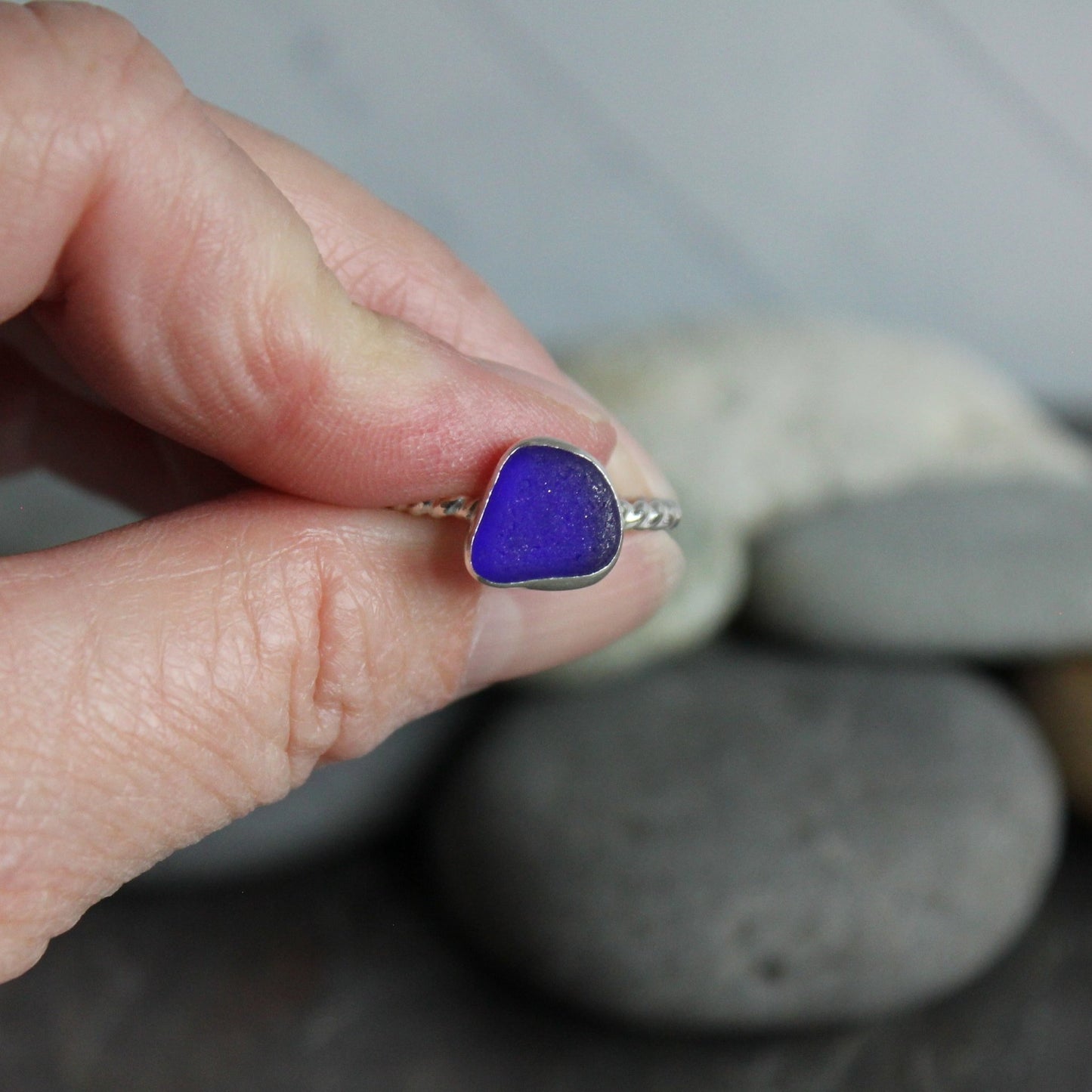 Cobalt Blue Sea Glass Ring - AccentYourself