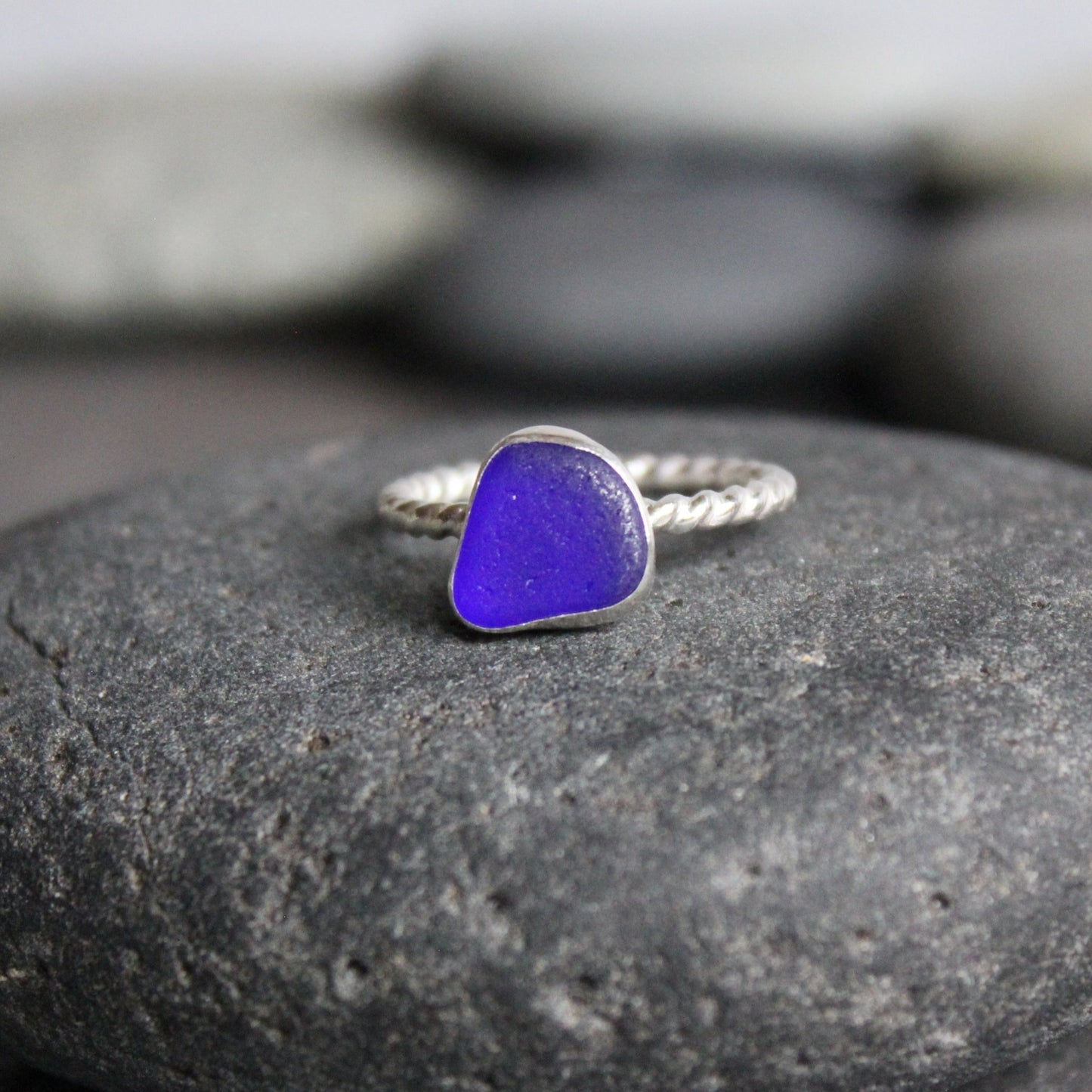 Cobalt Blue Sea Glass Ring - AccentYourself