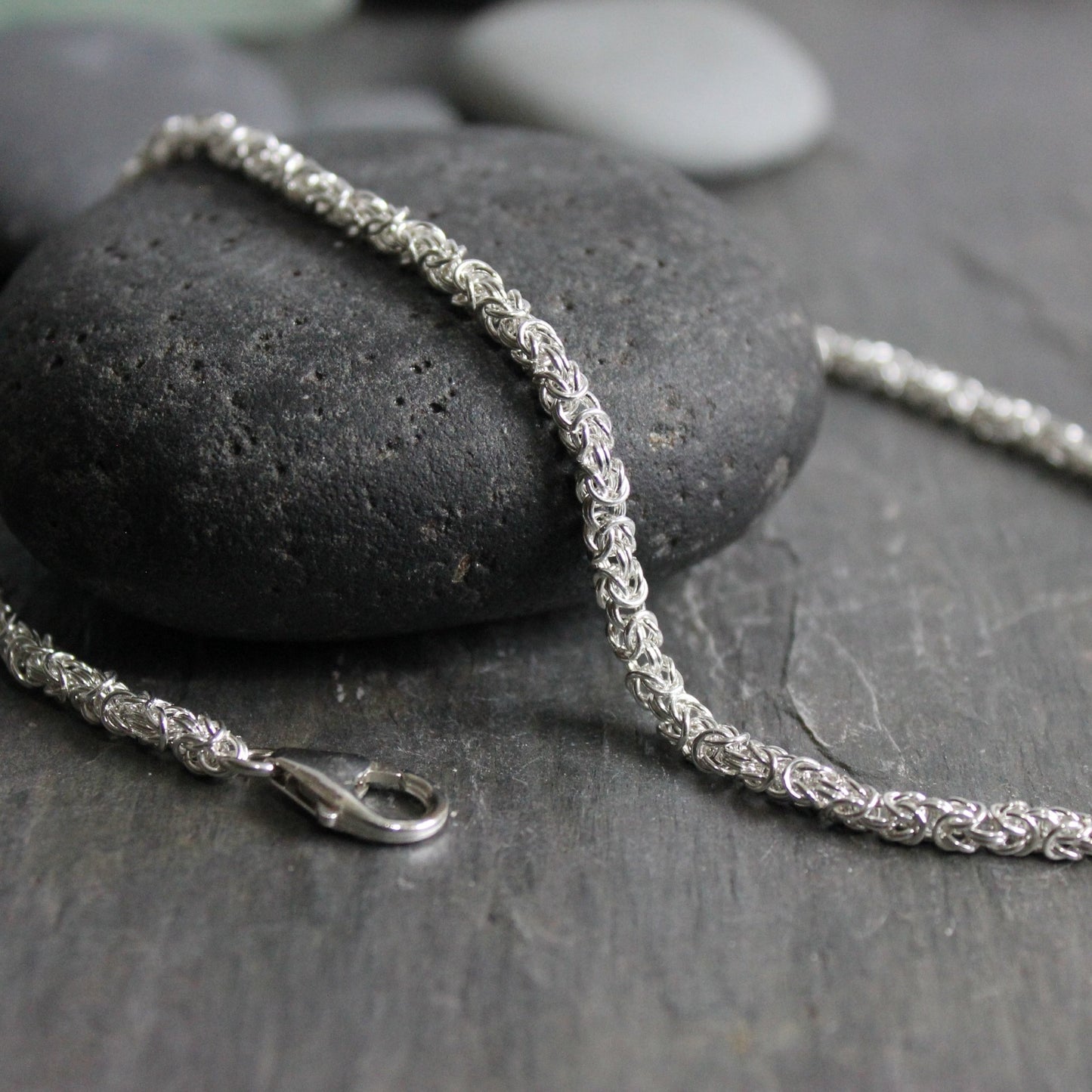 Delicate Sterling Silver Handmade Byzantine Chain Necklace - AccentYourself