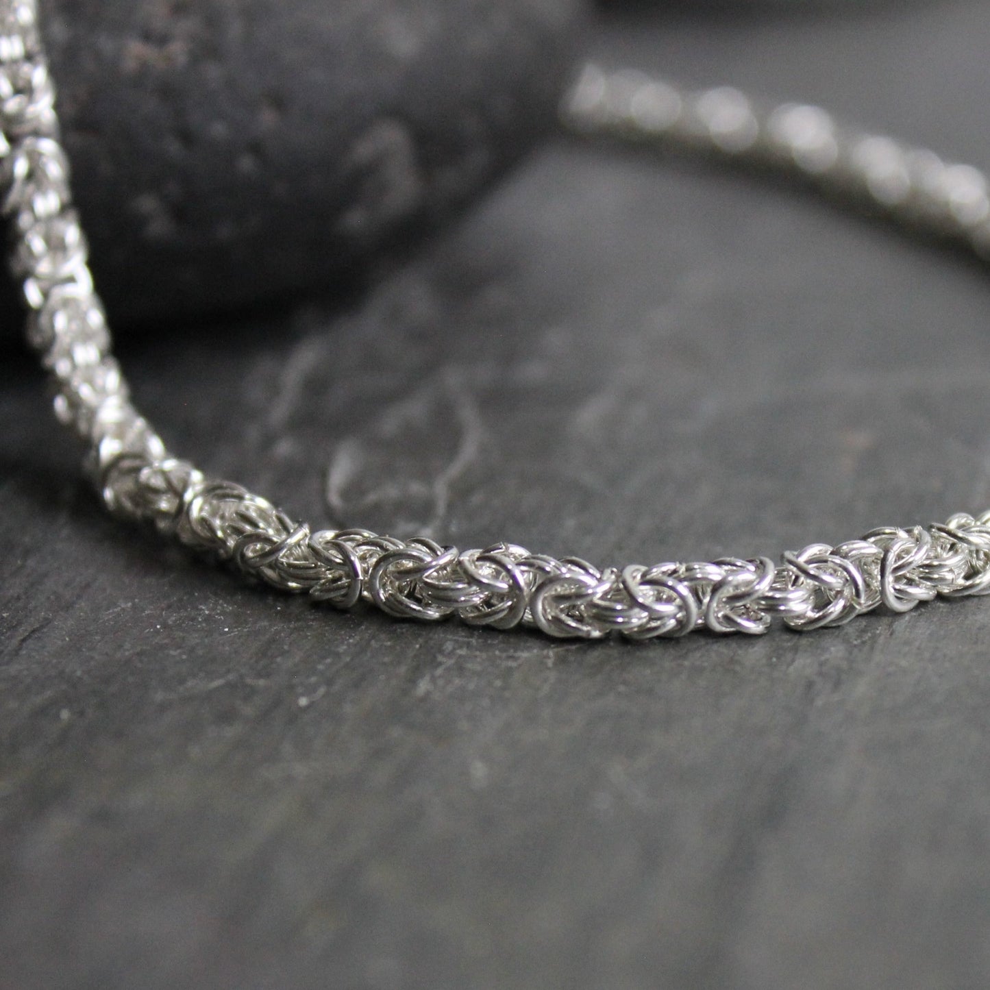 Delicate Sterling Silver Handmade Byzantine Chain Necklace - AccentYourself