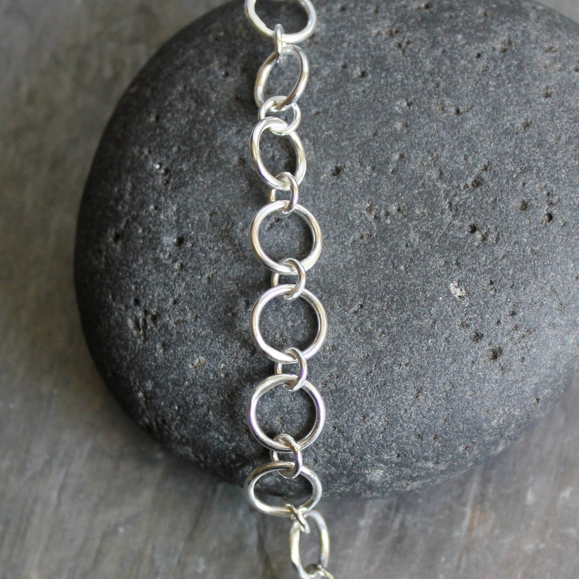 Handcrafted Sterling Silver Large and Small Round Chain Necklace - AccentYourself