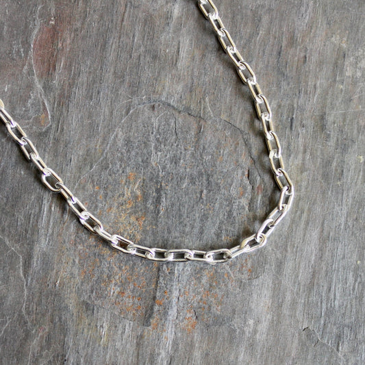 Handcrafted Sterling Silver Tiny Oval Chain Necklace - AccentYourself