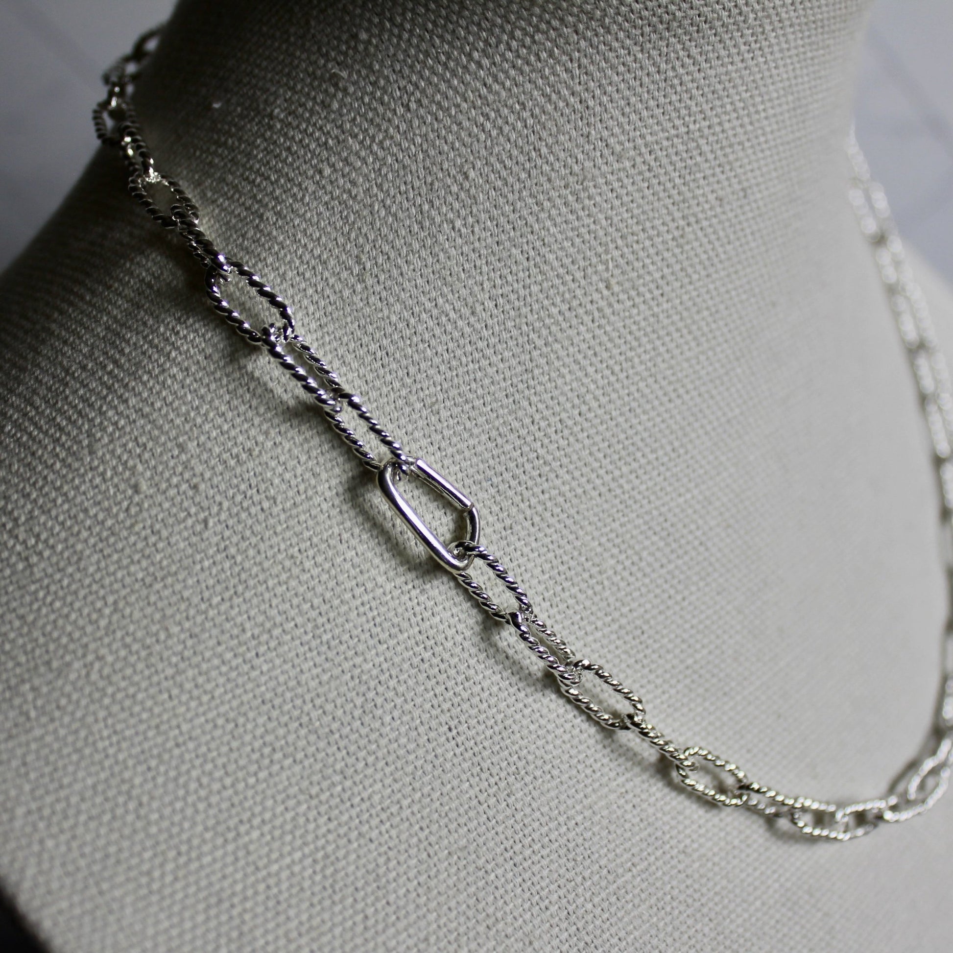 Heavy Handcrafted Sterling Silver Twist Oval Chain Necklace - AccentYourself