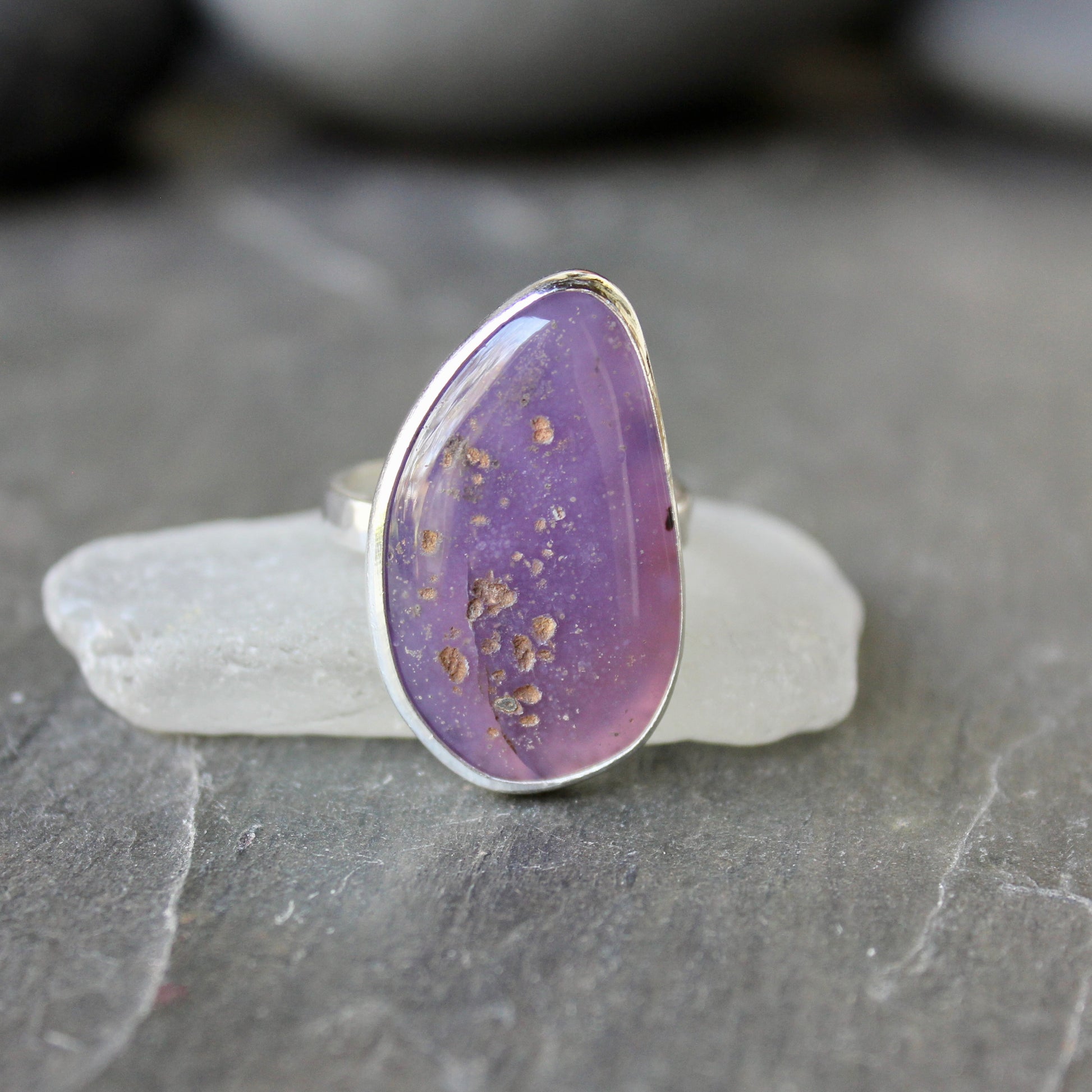 sterling silver holley blue agate ring size 12