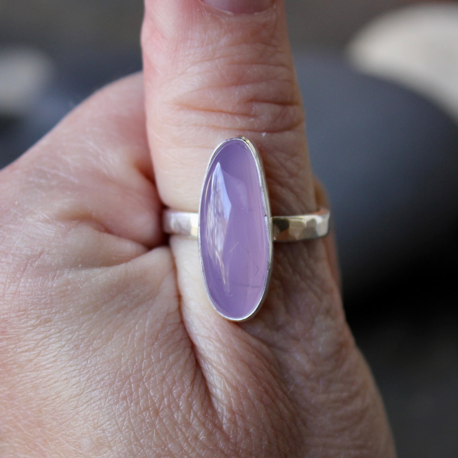 thumb wearing sterling silver holley blue agate statement ring