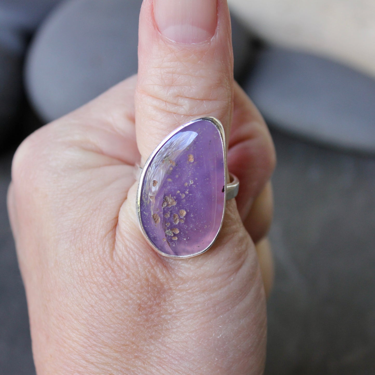 sterling silver holley blue agate ring size 12